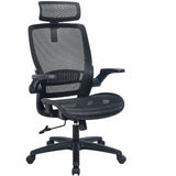 Lorell Lanser All-Mesh Chair with Flip-Up Arms, Black (LLR63211) Each