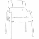 Lorell Cushioned Low-Back Guest Chair, Polyurethane Seat Material, Polyurethane Back Material, Steel Frame Material, Low Back, Four-legged Base, Black, Vinyl, Armrest (LLR59436) Each