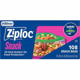Ziploc Seal Top Snack Bags, Snack, 6.5" x 3.25", Clear, 90 Bags/Box (SJN383215BX) Box of 108