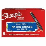 Sharpie Creative Markers, Orange Ink, Water Based, Acrylic Based, 6/Box (SAN2218122) Box of 6