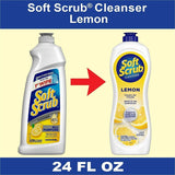 Soft Scrub Total Bath/Kitchen Cleanser, 24 fl oz (0.8 quart), Fresh, Lemon Scent (DIA07224EA) Each