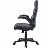 Lorell Colline High-Back Chair with Flip Arms, Bonded Leather, Black (LLR41853) Each