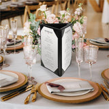 Deflecto Three-Panel Table Tent, Support 4" x 6" Media, Black, Leather, Leatherette (DEF4441) Each