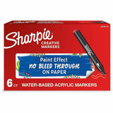 Sharpie Creative Markers, Red Ink, Water Based, Acrylic Based, 6/Box (SAN2218119) Box of 6
