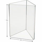 Deflecto 3-Sided Sign/Menu Holder, Support 4" x 6" Media, Clear, Plastic, Polystyrene (DEF4444) Each