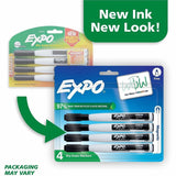 Expo Magnetic Dry Erase Markers, Black Ink, Erasable, 4/Pack (SAN2211584) Pack of 4