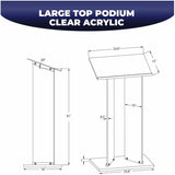 Kantek Standing Lectern, 41" x 23.60" x 16", Clear, 2 Legs, Speaker, Presentation, Assembly Required (KTKAP360) Each