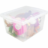Storex Stackable Storage Bin w/Lid, 13.6" x 11.3" x 7.8", 4 gal (STX61430U06CEA) Each