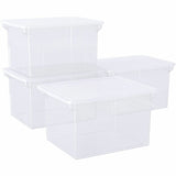 Storex Plastic File Tote Storage Box, External Dimensions: 14" x 18.3" x 10.5", 35 lb, Clear, 9.25 gal, 1/Pack (STX61539U04C) Each
