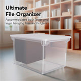 Storex Plastic File Tote Storage Box, External Dimensions: 14" x 18.3" x 10.5", 35 lb, Clear, 9.25 gal, 1/Pack (STX61539U04C) Each