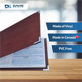 Davis Group Premium 3-Up Business Checkbook Binder, 200 Sheet Capacity, 7 Ring, Pocket: Internal, Vinyl, Burgundy, Pocket (DGC3UPAM08) Each