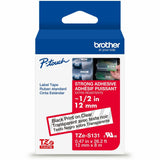 Brother P-touch Genuine TZeS131 BK on CLR Label Tape, Strong Adhesive Lam., 12mmX8m, 15/32", Clear, Laminated (BRTTZES131G) Each