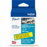 Brother Genuine P-touch TZeFX651 BK on YL Label Tape, Flexible ID Laminated, 24mmX8m, 15/16", Yellow (BRTTZEFX651G) Each