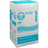 Phade Compostable Straws, 7.8", Polyhydroxyalkanoate (PHA), Caribbean Blue, 375/Box (WCP511180BX) Box of 375