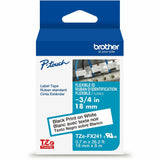 Brother Genuine P-touch TZeFX241 BK on WHT Label Tape, Flexible ID Laminated, 18mmX8m, 45/64", White (BRTTZEFX241G) Each