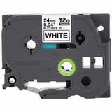 Brother P-touch Genuine TZeFX251 BK on WHT Label Tape, Flexible ID Laminated, 24mmX8m, x 15/16", Black on White (BRTTZEFX251G) Each