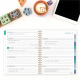 At-A-Glance BADGE Weekly/Monthly Planner, Letter, 8½" x 11", 13-Month, Jan 2027-Jan 2028, Badge Floral, Purple (AAG1753F905) Each