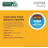 McCafe K-Cup Iced One-Step Mocha Frappe, Ice Coffee, Medium, Per Box, 24 K-Cup, Kosher, 4/Carton (GMT9845CT) Case of 96