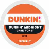 Dunkin' K-Cup Midnight Coffee, 0.3 oz Per Box, Dark, 22 K-Cup, Kosher, 4/Carton (GMT0316CT) Case of 88