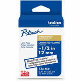 Brother Genuine P-touch TZeM31 BK on CLR Label Tape, Premium Matte Laminated, 12mmX8m, 15/32", Matte Clear (BRTTZEM31G) Each