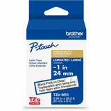Brother Genuine P-touch TZeM51 BK on CLR Label Tape, Premium Matte Laminated, 24mmX8m, 15/16", Matte Clear (BRTTZEM51G) Each