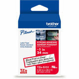 Brother Genuine P-touch TZeS151 BK on CLR Label Tape, Strong Adhesive Lam., 24mmX8m, 15/16", Clear, Laminated (BRTTZES151G) Each