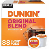 Dunkin' K-Cup Original Blend Coffee, 0.3 oz Per Box, Medium, 22 K-Cup, Kosher, 4/Carton (GMT0315CT) Case of 88