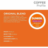 Dunkin' K-Cup Original Blend Coffee, 0.3 oz Per Box, Medium, 22 K-Cup, Kosher, 4/Carton (GMT0315CT) Case of 88