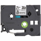 Brother Genuine P-touch TZeSE4 BK on WHT Tamper-Evident Label Tape, Laminated, 18mmX8m, 45/64", White (BRTTZESE4G) Each