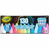 Crayola Washable Sidewalk Chalk, Assorted, For Sidewalk, Driveway, Washable, Anti-Roll Shape, Non-toxic, 130/Pack (CYO510817) Pack of 130