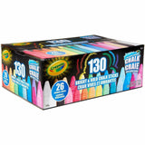 Crayola Washable Sidewalk Chalk, Assorted, For Sidewalk, Driveway, Washable, Anti-Roll Shape, Non-toxic, 130/Pack (CYO510817) Pack of 130