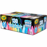 Crayola Washable Sidewalk Chalk, Assorted, For Sidewalk, Driveway, Washable, Anti-Roll Shape, Non-toxic, 130/Pack (CYO510817) Pack of 130
