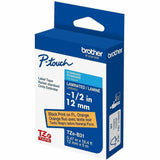 Brother Genuine P-touch TZeB31 BK on FLUOR ORG Label Tape, Laminated, 12mmX5m, 15/32", Fluorescent Orange (BRTTZEB31G) Each