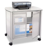 Safco® Impromptu Deluxe Machine Stand with Doors, Engineered Wood, 3 Shelves, 34.75" x 25.5" x 30.75", Gray (SAF1859GR) Each