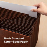 Smead TUFF Letter Expanding File, 8½" x 11", 4200 Sheets Capacity, Assorted Tab Position, Brown, 21 Pocket, 20 Divider (SMD73786) Each