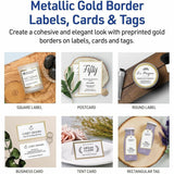 Avery 2" x 4" Labels With Metallic Gold Borders, x 2" x 4", White, Metallic Gold Border, Permanent Adhesive, 100/Pack (AVE06506) Pack of 100