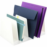 Business Source 6-slot Inclined Desk Step Sorter, 6.50" Height x 8" Width x 7.75" Depth, White (BSN11874) Each