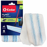 O-Cedar H2prO Flat Mophead Replacement, White/Blue, 2/Pack (FHP175782) Pack of 2