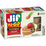 Jif To-Go Creamy Natural Peanut Butter Cups, 1.10 oz, 8/Pack (SMU99266) Pack of 8