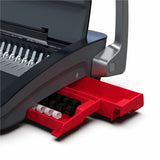 GBC CB20 CombBind Manual Punch & Bind Machine, 5.4" x 19.4" x 16.9", Black, Red, 330 Sheet(s) Bind, 20 Punch (GBC200025) Each