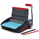 GBC CB20 CombBind Manual Punch & Bind Machine, 5.4" x 19.4" x 16.9", Black, Red, 330 Sheet(s) Bind, 20 Punch (GBC200025) Each