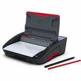 GBC CB25E CombBind Electric Punch and Bind Machine, 5.4" x 18.4" x 15.8", Black, Red, 500 Sheet(s) Bind (GBC200027) Each
