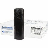 Inteplast Draw-Tuff Draw Tape Can Liners, 32 gal Capacity, 38" x 33" x 0.80 mil (IBSDT32GALK) Case of 150