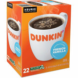 Dunkin' K-Cup, Pod French Vanilla Coffee, Medium, 22 K-Cup, Kosher, 4/Carton (GMT1268CT) Case of 88