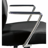 Lorell Fuerte Executive/Conference High-Back Chair with Polished Aluminum Arms, High Back, Black (LLR63305) Each