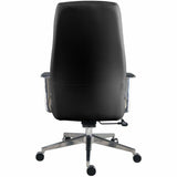 Lorell Fuerte Executive/Conference High-Back Chair with Polished Aluminum Arms, High Back, Black (LLR63305) Each