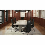 Lorell Fuerte Executive/Conference High-Back Chair with Polished Aluminum Arms, High Back, Black (LLR63305) Each