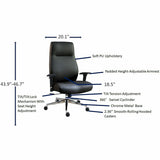 Lorell Fuerte Executive High-Back Chair with Adjustable Arms, High Back, Black (LLR63300) Each