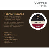 Peet's K-Cup French Roast Coffee, Dark, 22 K-Cup, 4/Carton (GMT2405CT) Case of 88