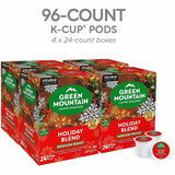 Green Mountain Coffee Roasters K-Cup, Pod Holiday Blend Coffee, Medium, 24 K-Cup, 4/Carton (GMT6204CT) Case of 96